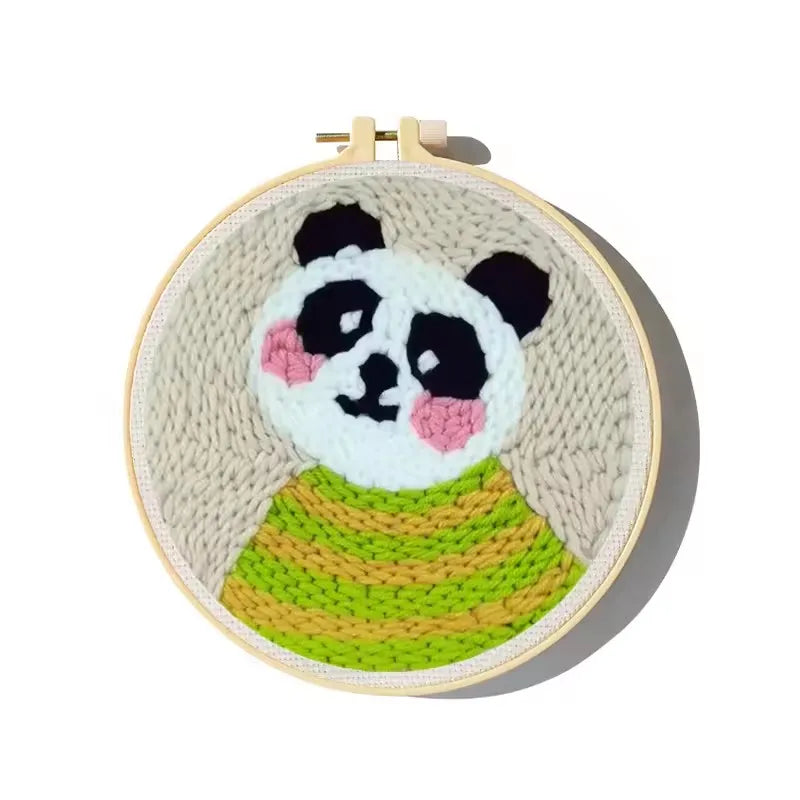 Punch Needle Kit, SDOYUNO Cartoon Animals for Beginner Embroidery Crafts