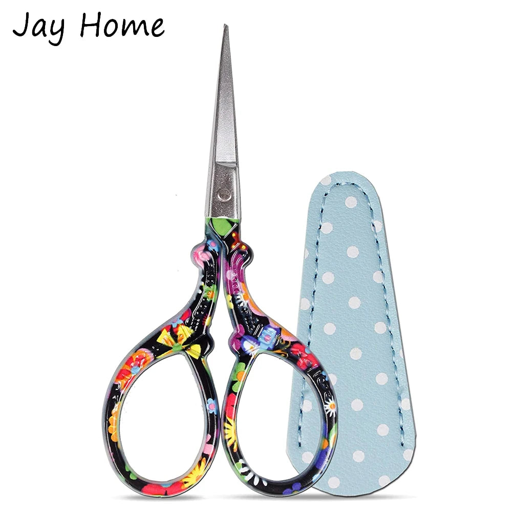 Embroidery Scissors with Protective Cover for Sewing & Needlework Crafts