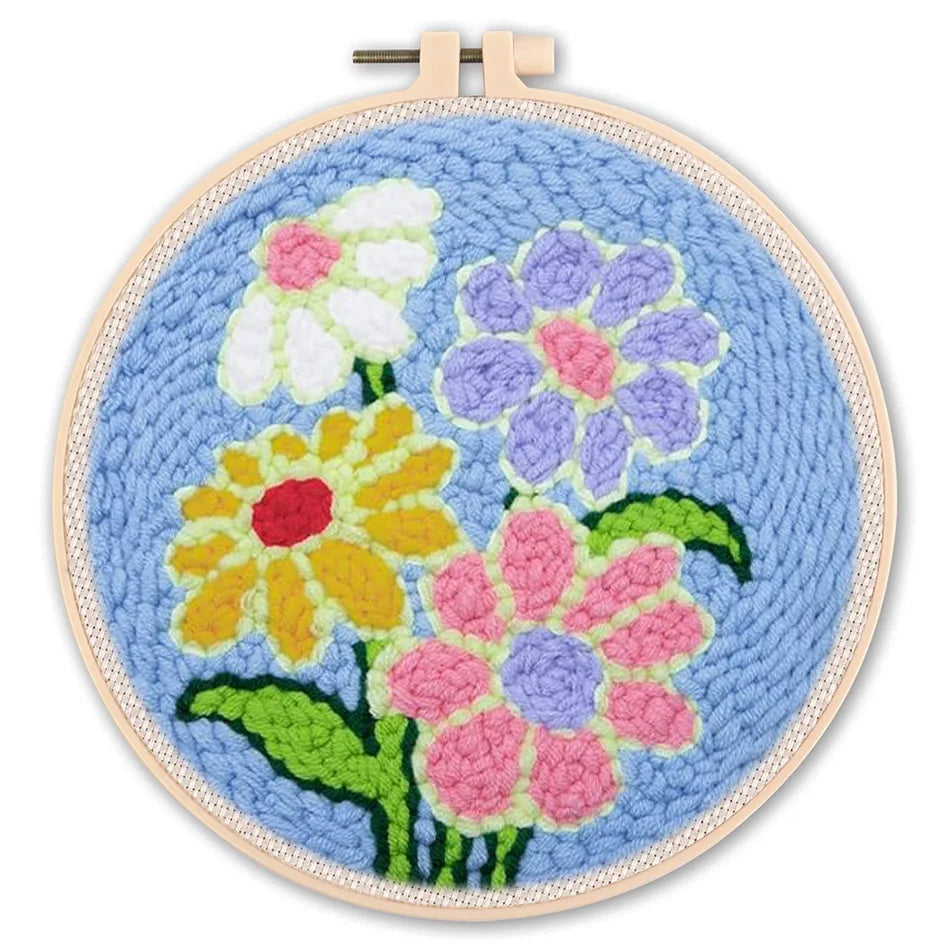 Punch Needle Kit, SDOYUNO Flowers for Beginner Embroidery & Yarn Painting