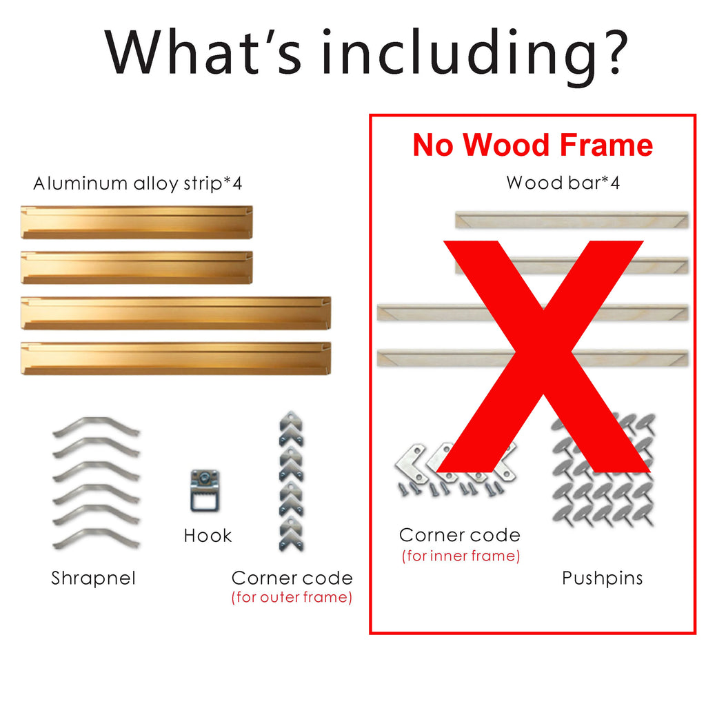 Aluminum Alloy Outer Canvas Frame 7 Colors 8 Sizes Gallery Wall Art Display