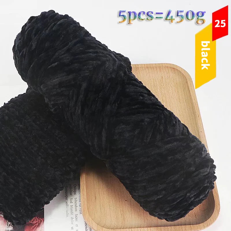 Yarn, Fine Chenille for Sweaters, Scarves, Hats, Rugs & Cushion Crafts