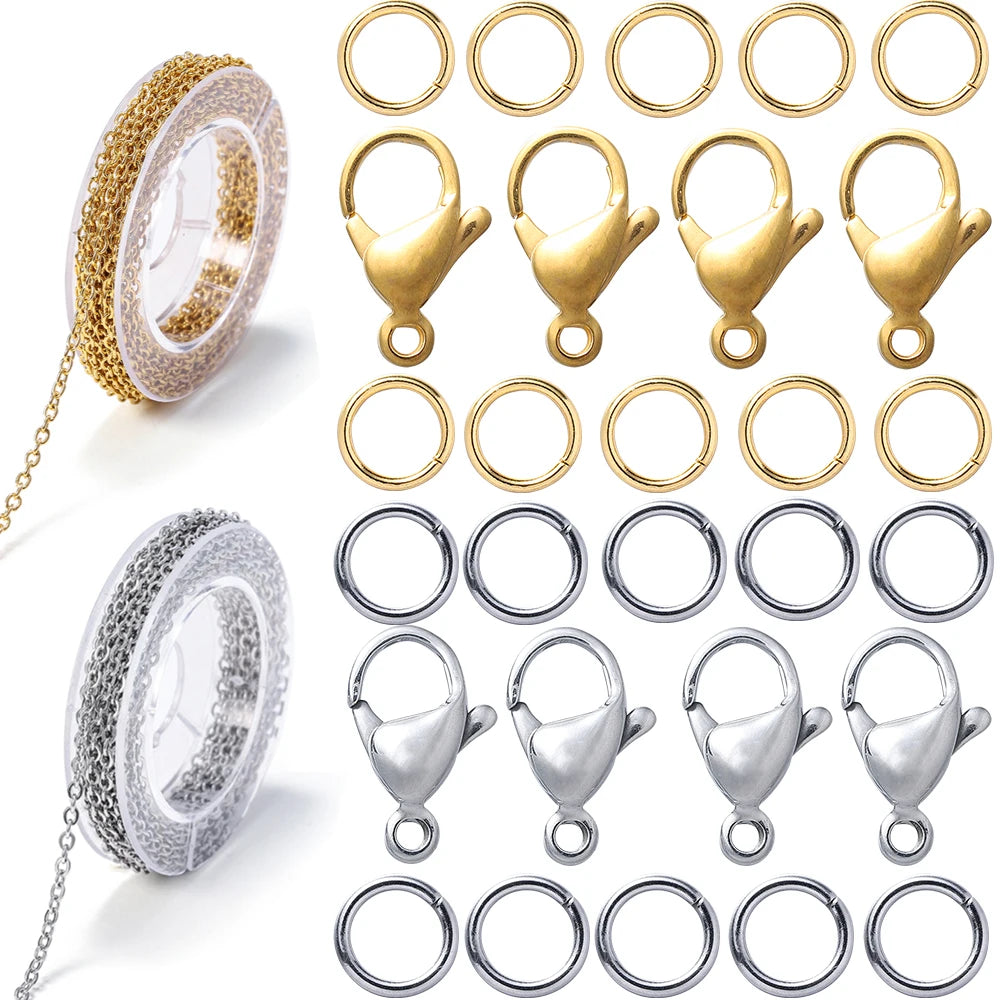 Jewelry Making Kits Stainless Steel Chain Bulk Chains Link Chain Craft Supplies