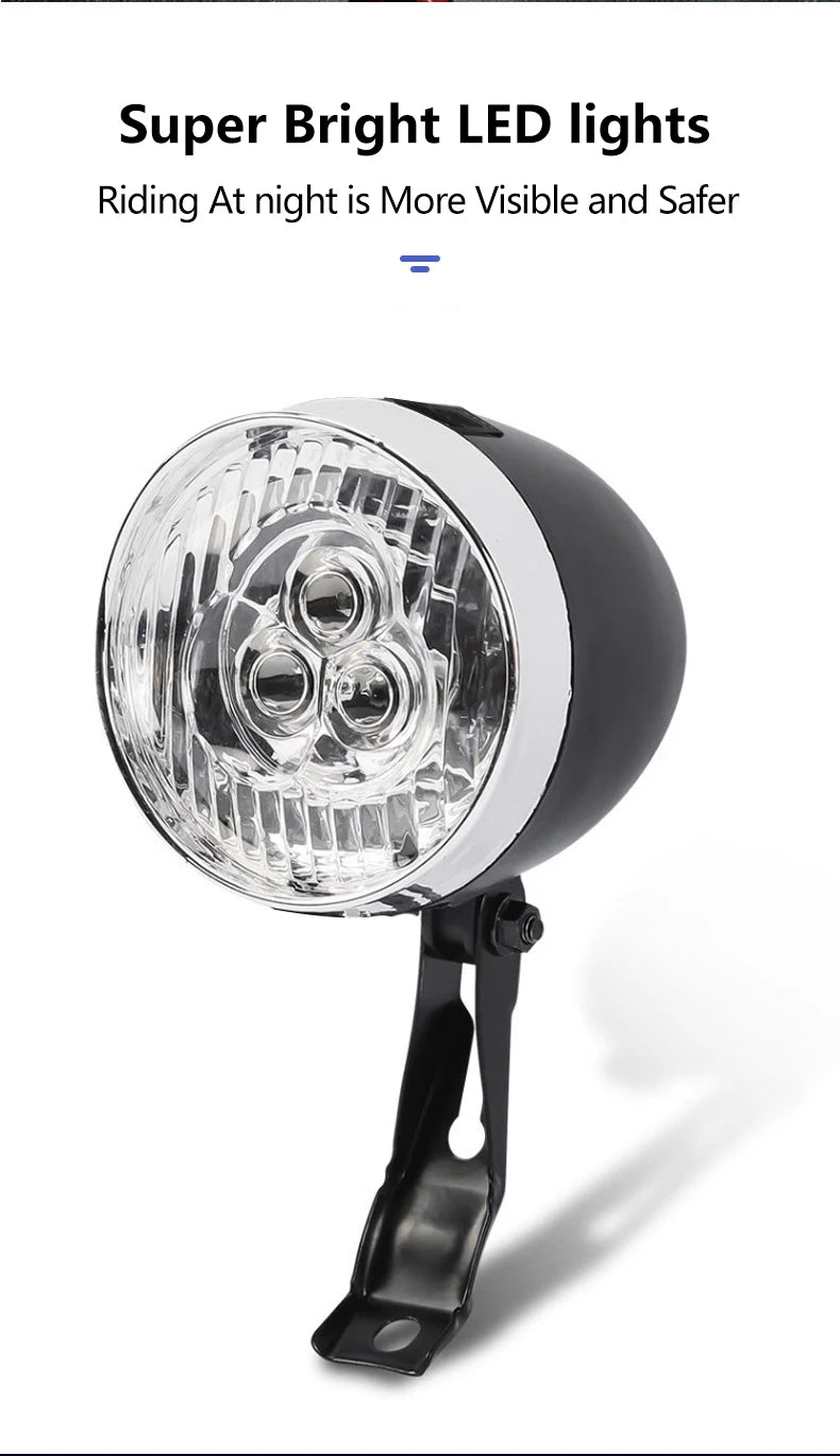 Retro Bike Headlight Type-C Rechargeable Premium Quality Replacement Accessory
