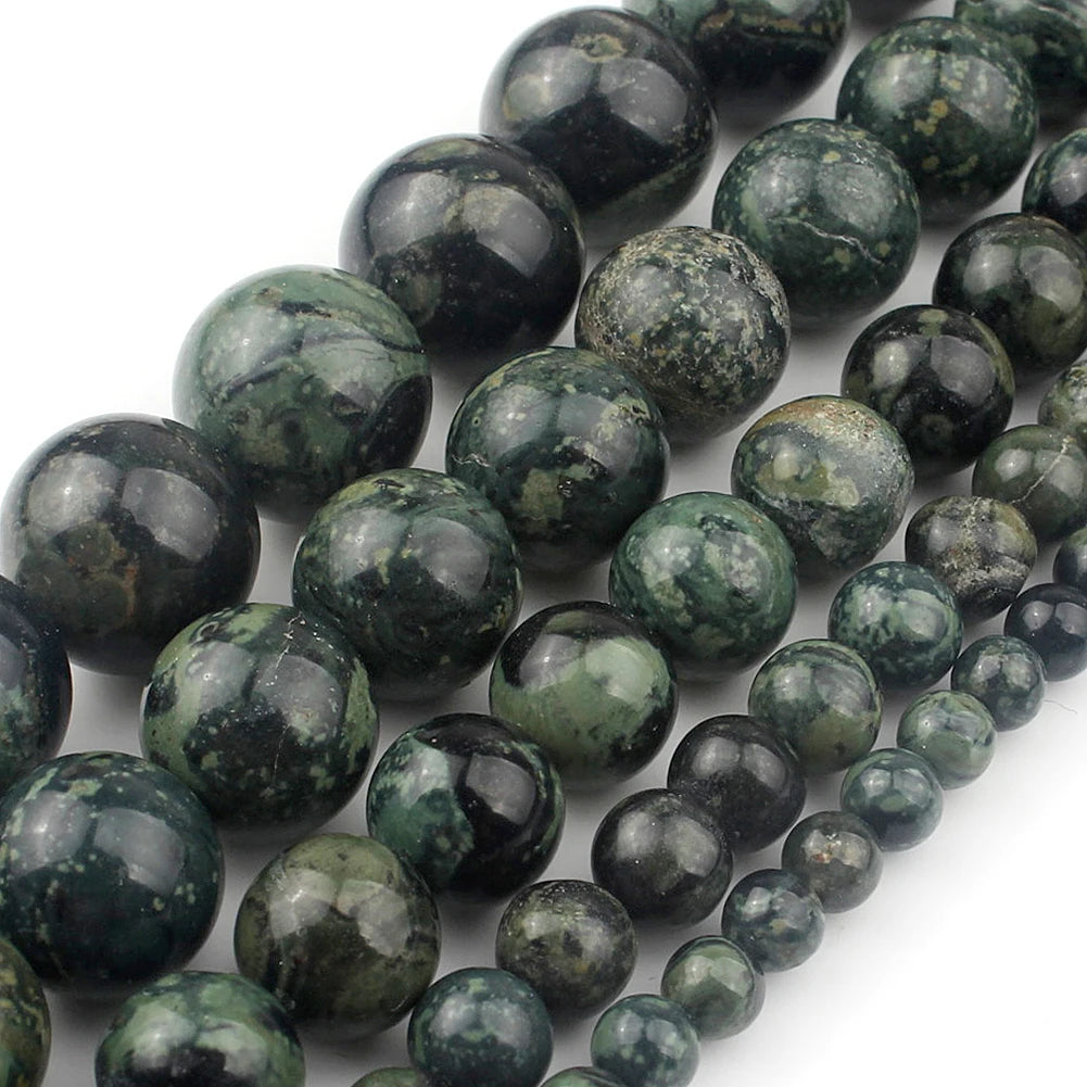 Stone Beads Round Green Agate Jasper Tiger Eye Styles for DIY Jewelry Making