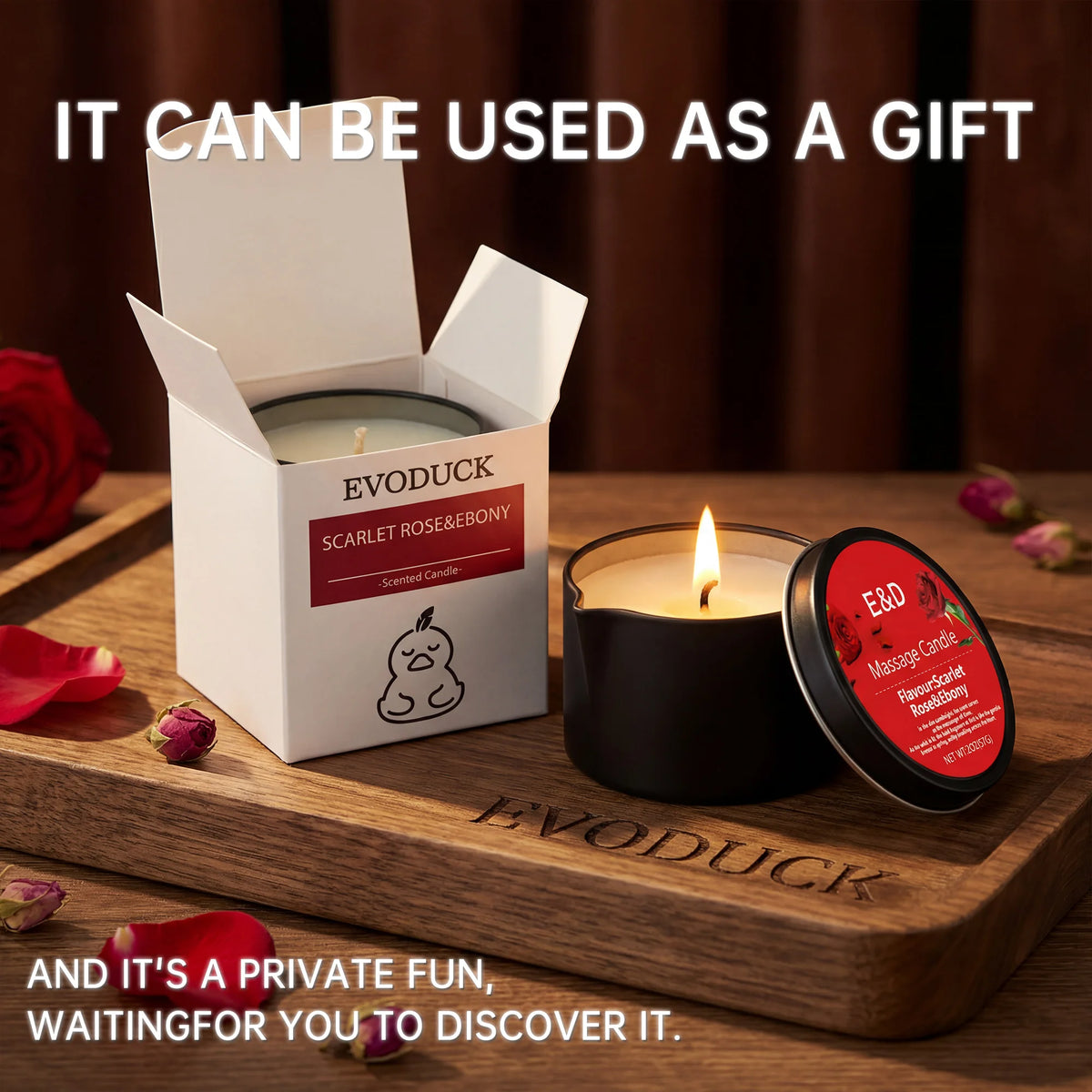 Massage Candles EVODUCK Jasmine Gardenia Lavender Amber Vanilla Fragrances