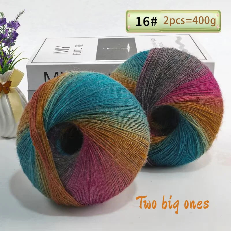 Yarn, Rainbow Gradient for Crochet Shawls, Sweaters, Hats & Flower Crafts