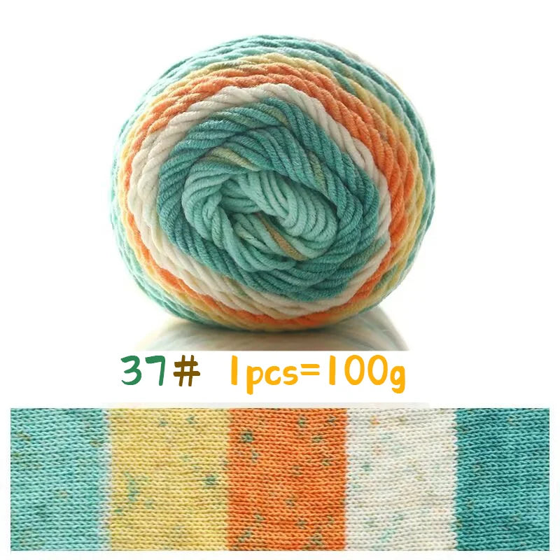 Yarn, Rainbow Variegated for Sweaters, Scarves, Blankets & Doll Crafts