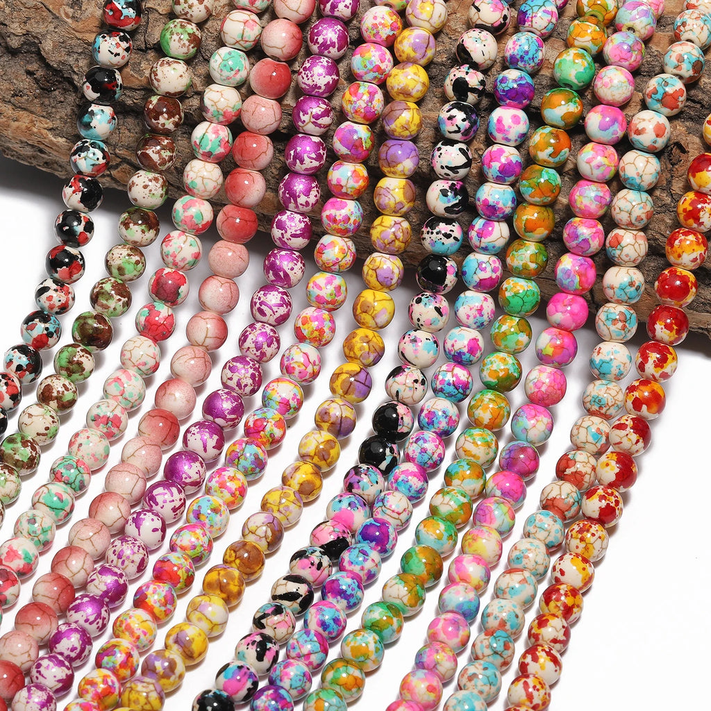 Stone Beads Colorful Round Howlite Turquoise Styles for DIY Jewelry Making