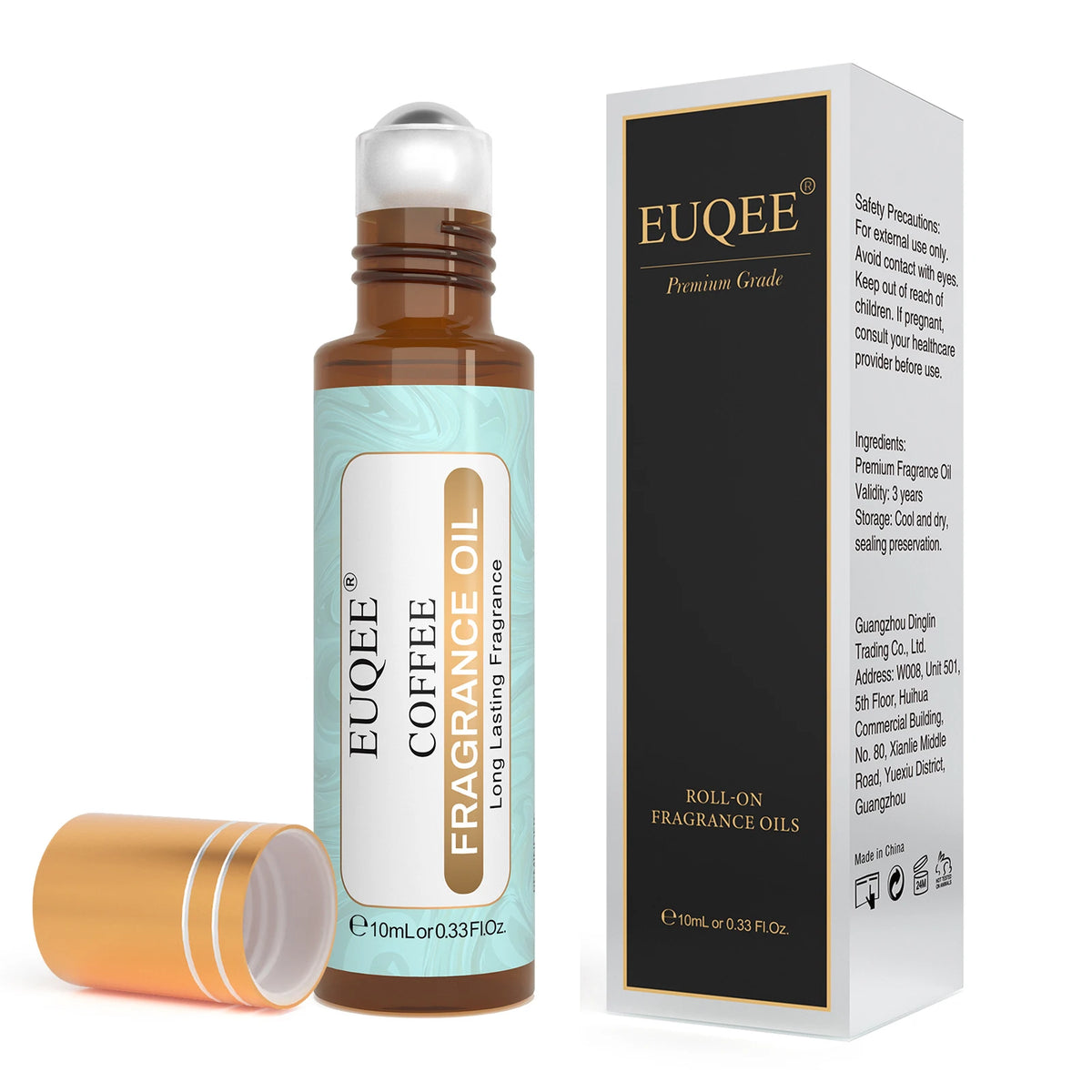 EUQEE Men's Roll-On Fragrance Oil 10ml Alcohol-Free Long-Lasting Cologne Oil