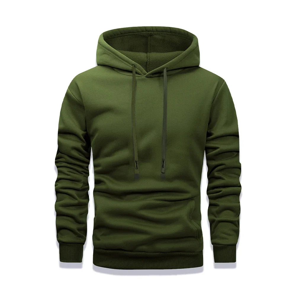 Hoodie Men's Pullover Fleece Drawstring Kangaroo Pocket Casual Warm 8 Colors