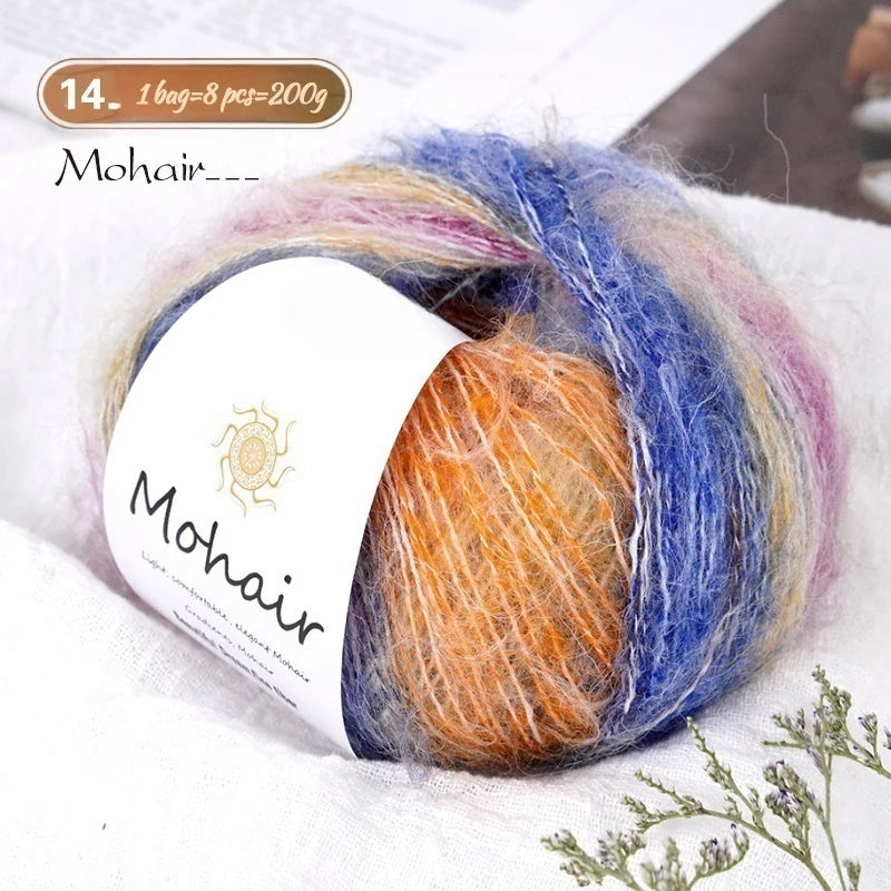 Yarn, Striped Gradient for Crochet Openwork Sweaters, Scarves & Shawls
