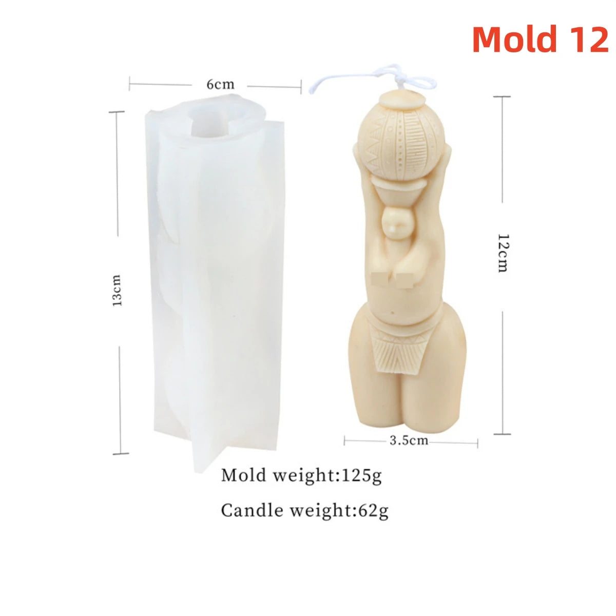 Yoga Pose Candle Mold - Silicone 3D Body, 20 Styles