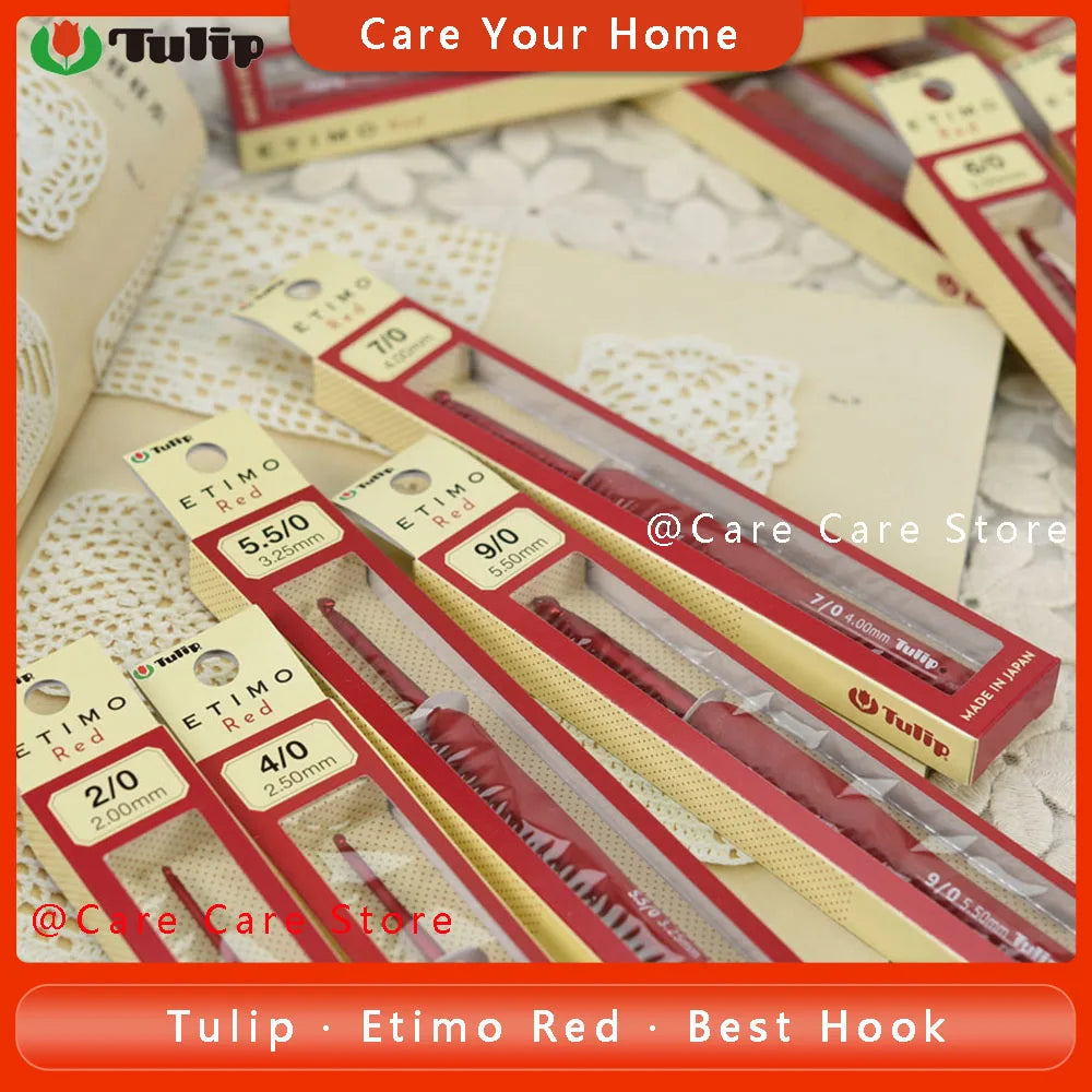 Crochet Hook, Tulip Etimo Red for Handmade Yarn Crafts & Needlework