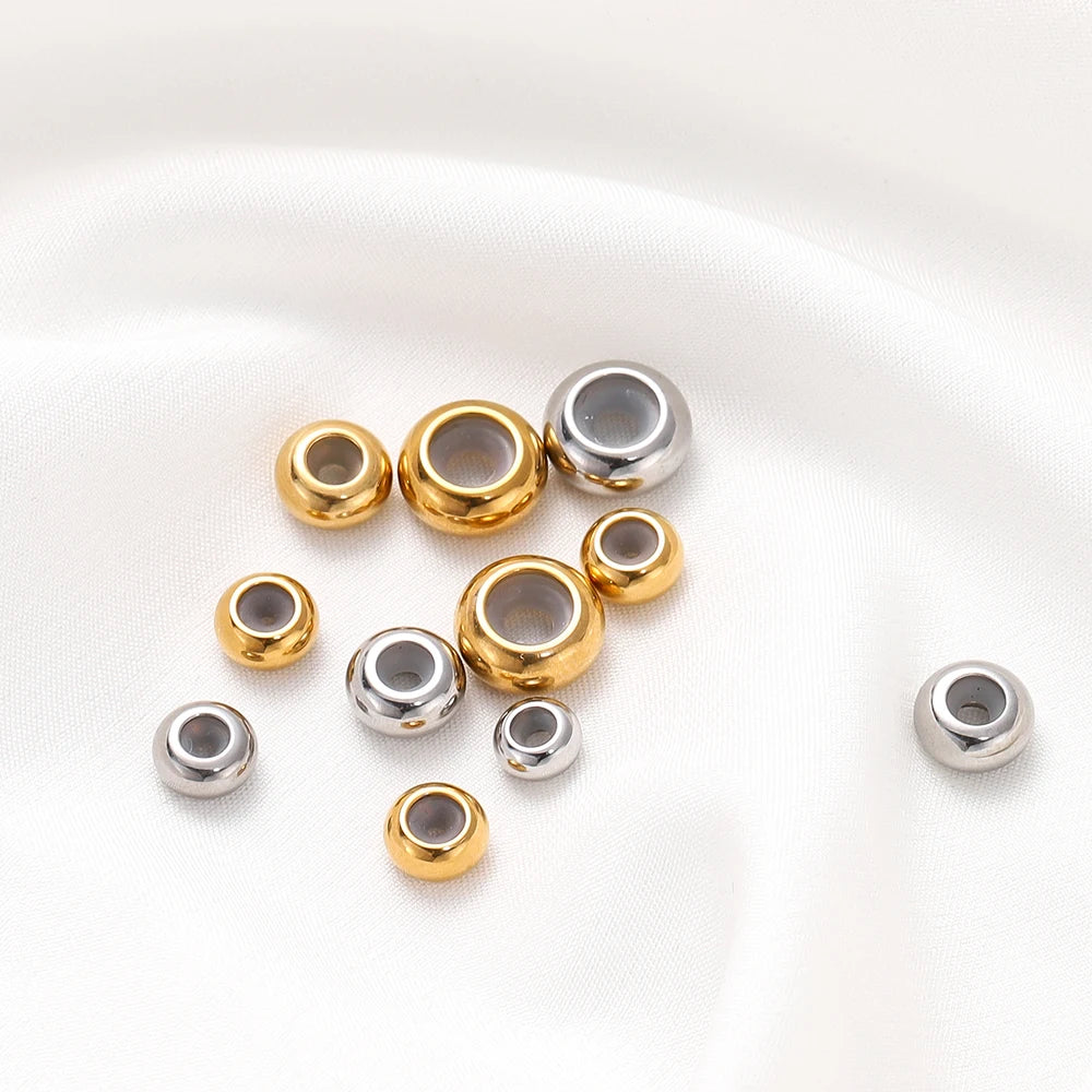 Metal Beads Stainless Steel Adjustment with Non-slip Silicone Bracelet Supplies