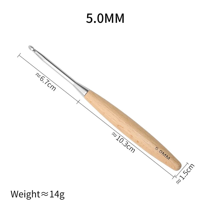 Crochet Hook, Wooden Handle for Handmade Sweaters & Needlecraft Projects