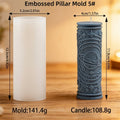 3D Relief Sun Moon Star Pillar Candle Mold Silicone Astrology Witchcraft Candle Making Mould for DIY Soy Wax Candles Home Decor