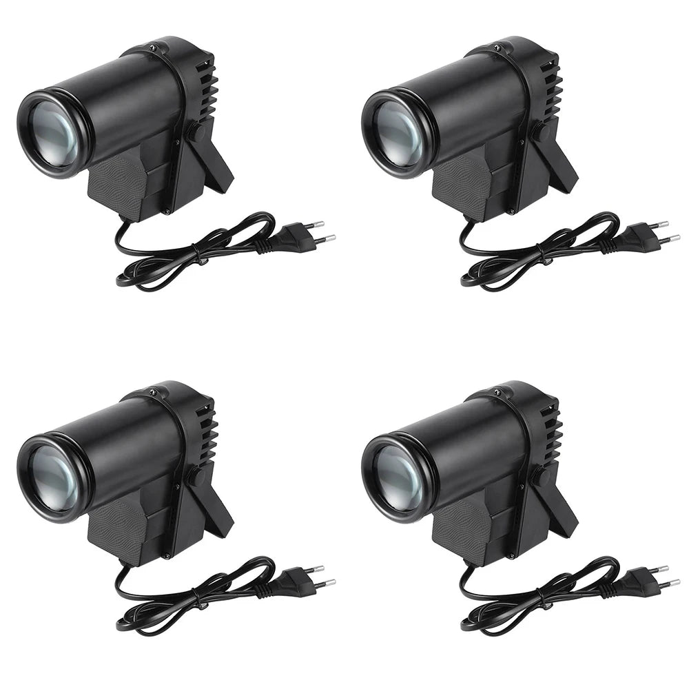 RGBW Pinspot Light 10W DMX512, 4-Pack, Zoomable by U'King