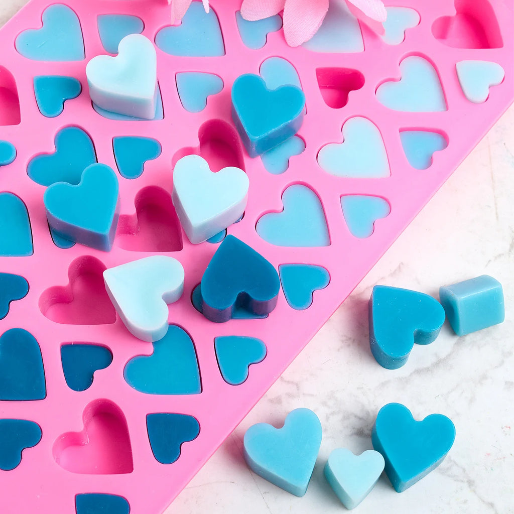 56 Mini Love Candle Silicone Mold DIY Valentine's Craft Gifts Making Tools Heart Shape Cake Chocolate Baking Molds Home Decor