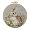 Embroidery Kit, Rabbit & Flower Wreath for Easter Decor & Handmade Gifts
