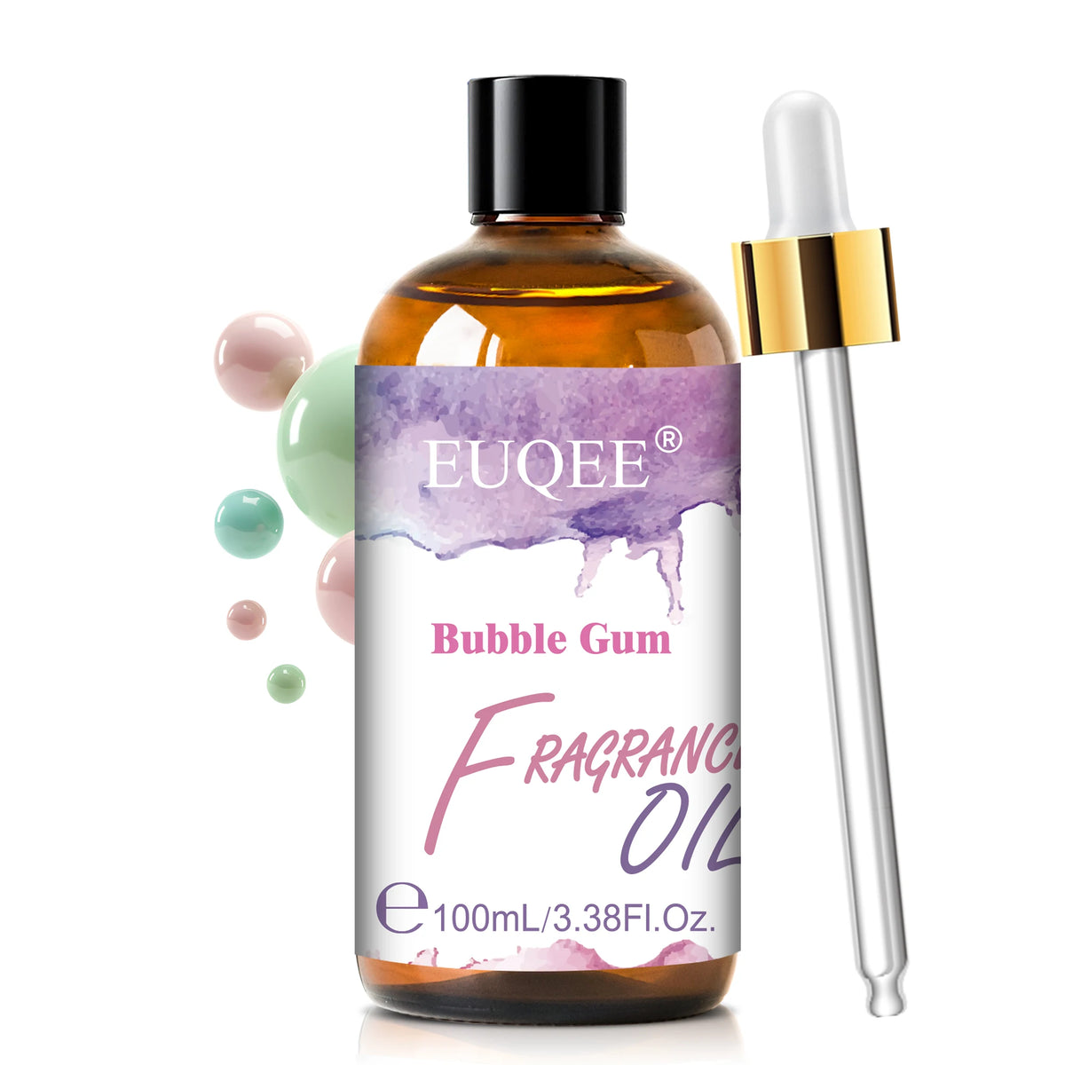 EUQEE Premium Fragrance Oil 100ml UV Glass Gold Dropper Candle Soap Bath Bomb 18 Scents