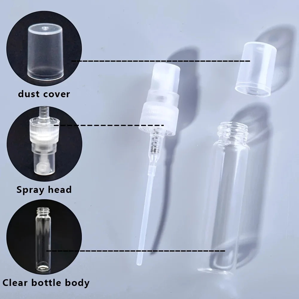 Spray Bottles Empty Glass Refillable with Perfume Refill Tools 50 Pack