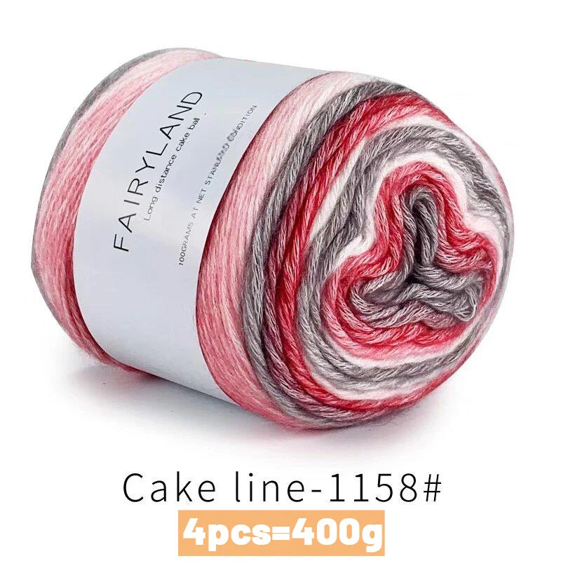 Yarn, Rainbow Gradient Cake for Handmade Sweaters, Scarves & Winter Hats