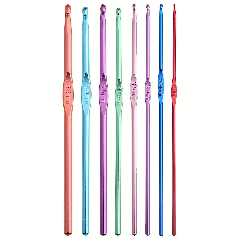Crochet Hooks, Multicolor Aluminum Set for Handmade Yarn & Weaving Crafts
