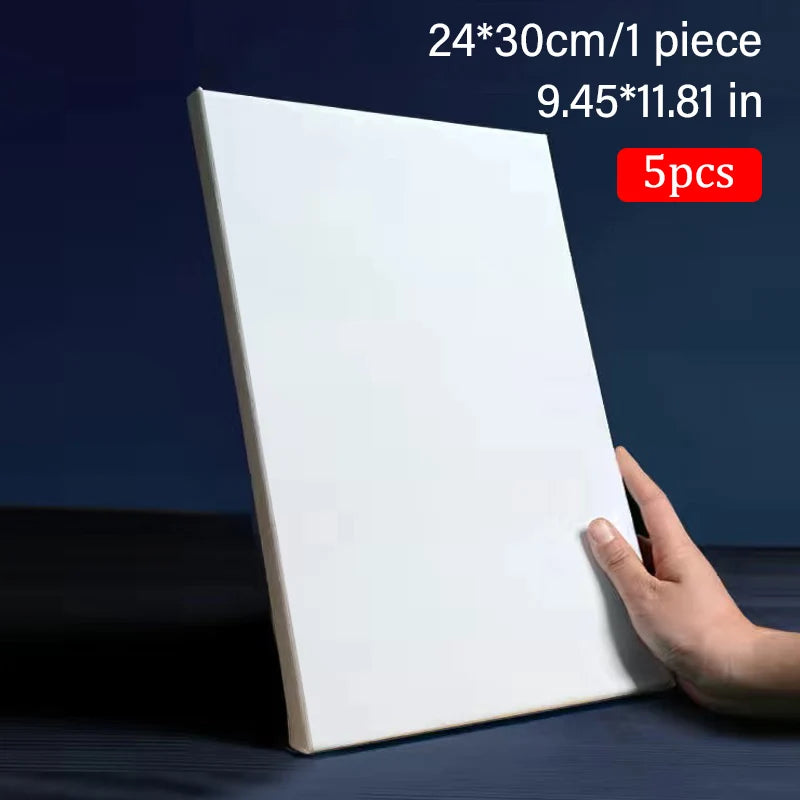 White rectangular panel held by a hand with text indicating size and quantity on a dark background