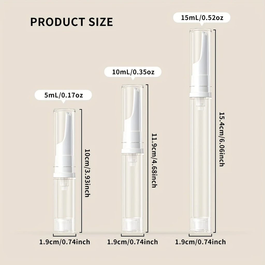 Airless Pump Bottle Empty Clear Refillable Cosmetic Sample Container