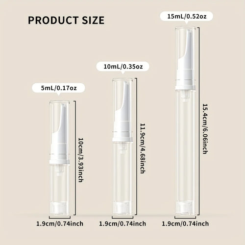 Airless Pump Bottle Empty Clear Refillable Cosmetic Sample Container