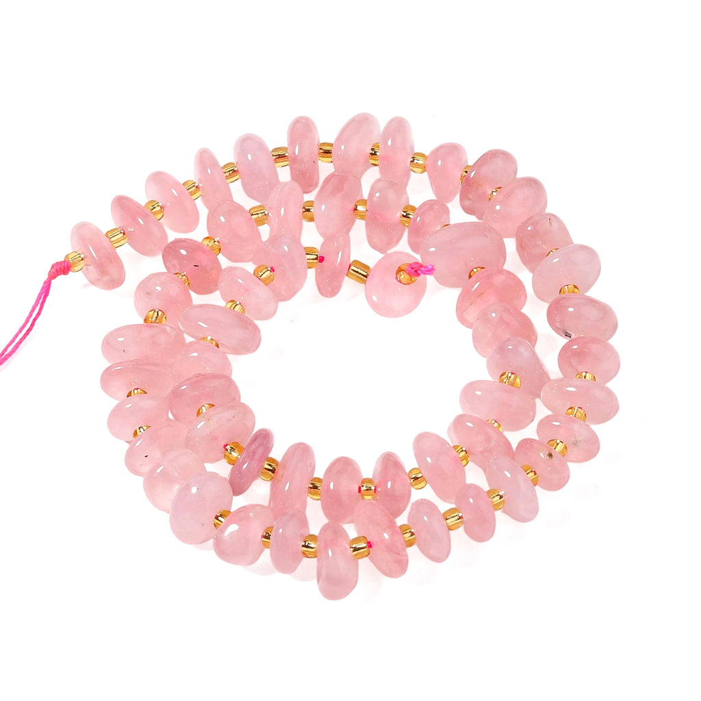 Stone Beads Rose Quartz-Style Irregular Rondelle Chips for DIY Jewelry Making