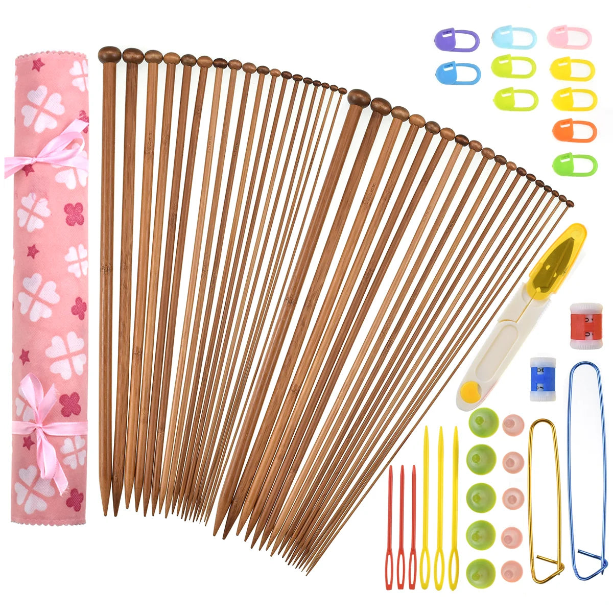 Knitting Needles, LOOEN Wooden for Handmade Sweaters, Scarves & Crafts