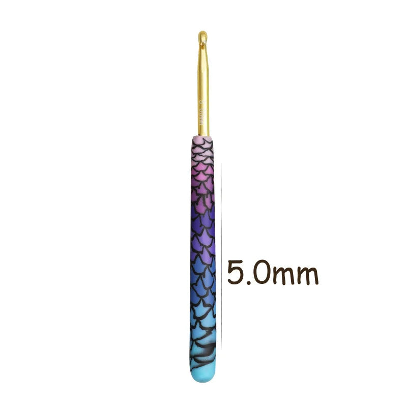 Crochet Hook, Purple Mermaid Handle for Handmade Yarn & Crochet Projects