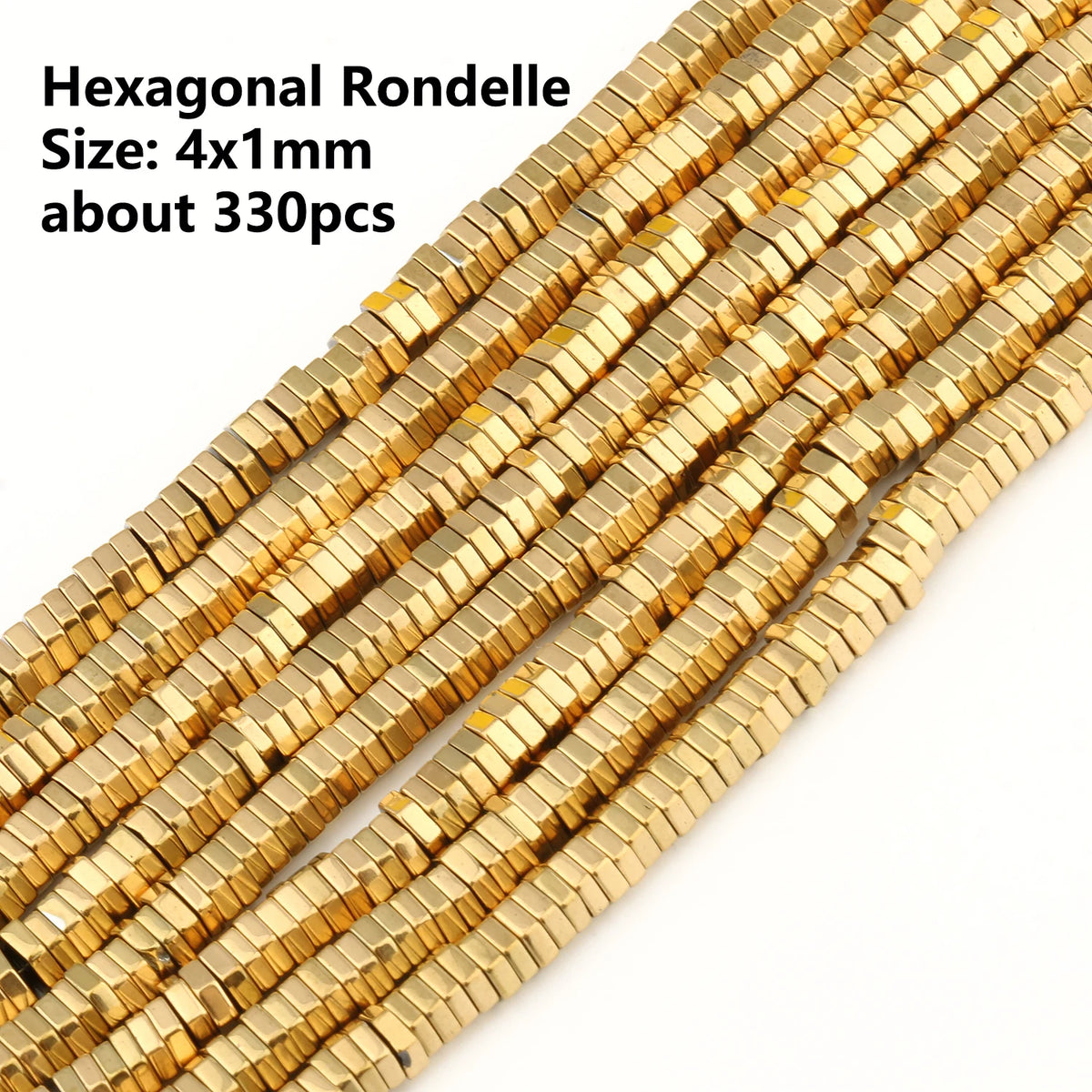 Stone Beads Gold-Tone Hematite-Style Spacer Shapes for DIY Jewelry Making