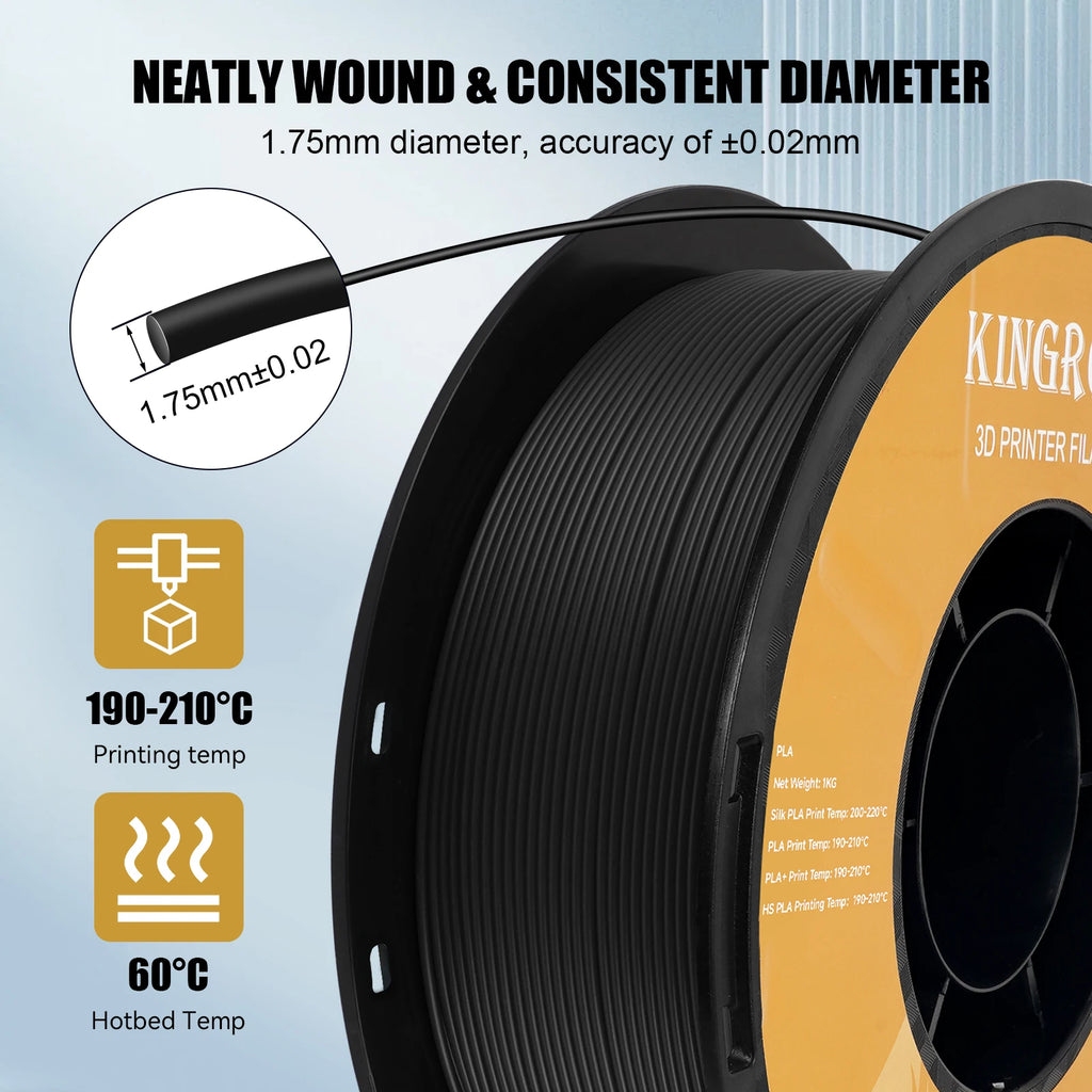 KINGROON HS-PLA Filament 1.75mm High Speed PLA 3d Printer Filament For Bambu All FDM 3D Printer 3D Printing Materials 5/10KG