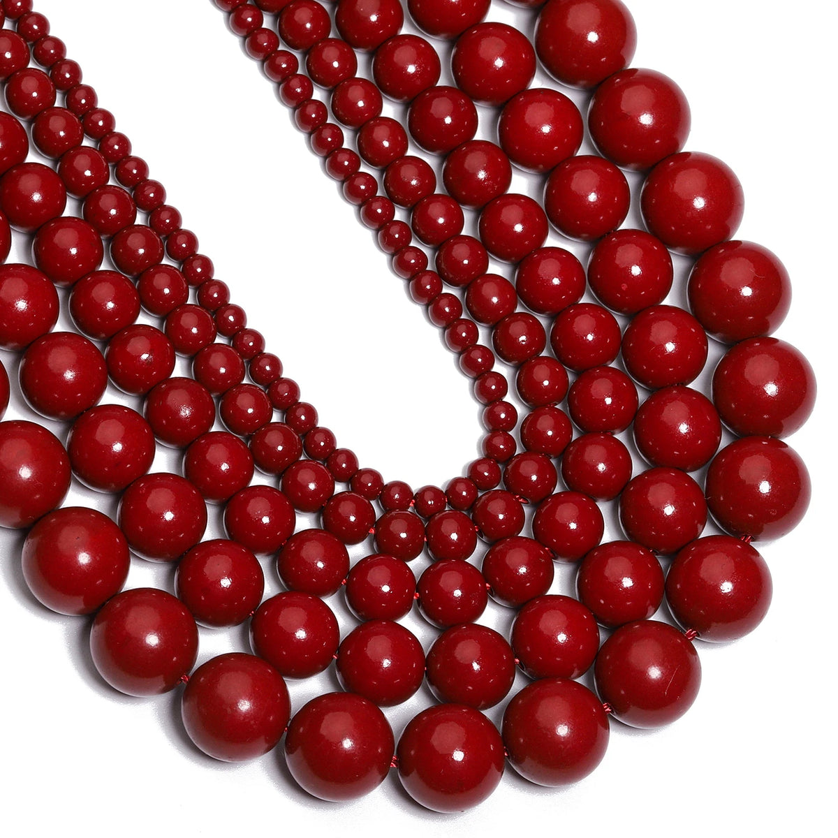 Stone Beads Round Cinnabar Jade Styles for DIY Jewelry Making Bracelet Supplies