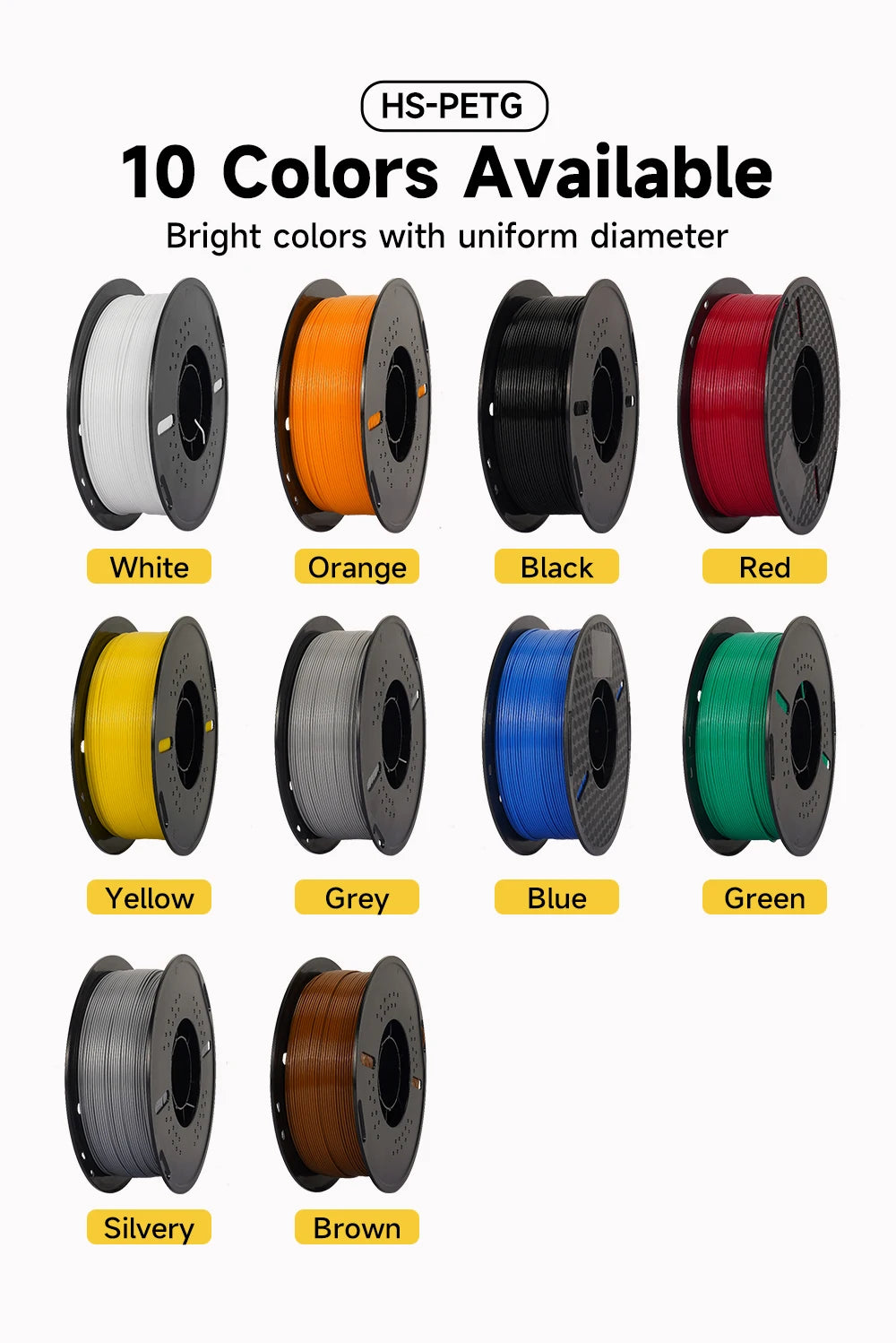 KINGROON 5/10KG Hyper PETG Filament, High Speed 3D Printer Filament,1kg/Spool (2.2lbs), 3D Printer Filament Good Toughness Non-Toxic