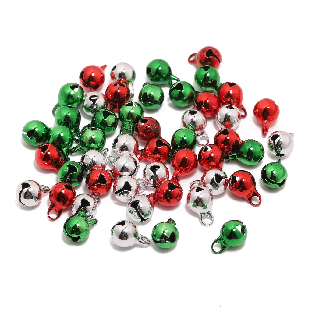 Jingle Bells Colorful Metal Christmas Craft Charms DIY Jewelry Making