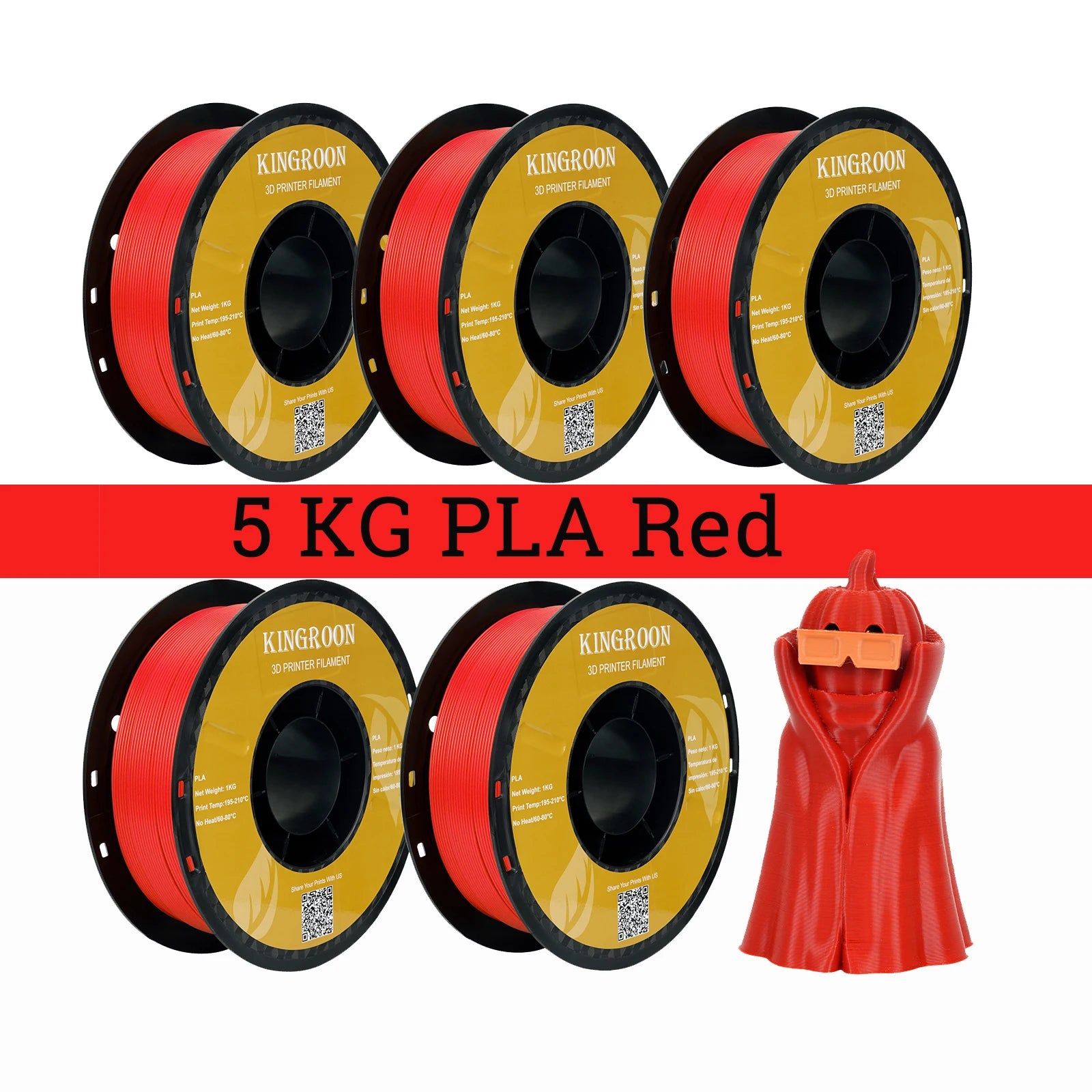 5KG PLA PETG TPU Filament 1.75mm High Quality 3D Printing Material Degradable Eco-friendly For 3D Printer Plastic 5 Rolls