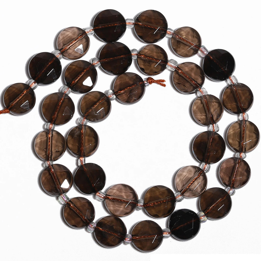 Stone Beads Nature Flat Round Amazonite Quartz-Style Agate Fluorite Craft Beads