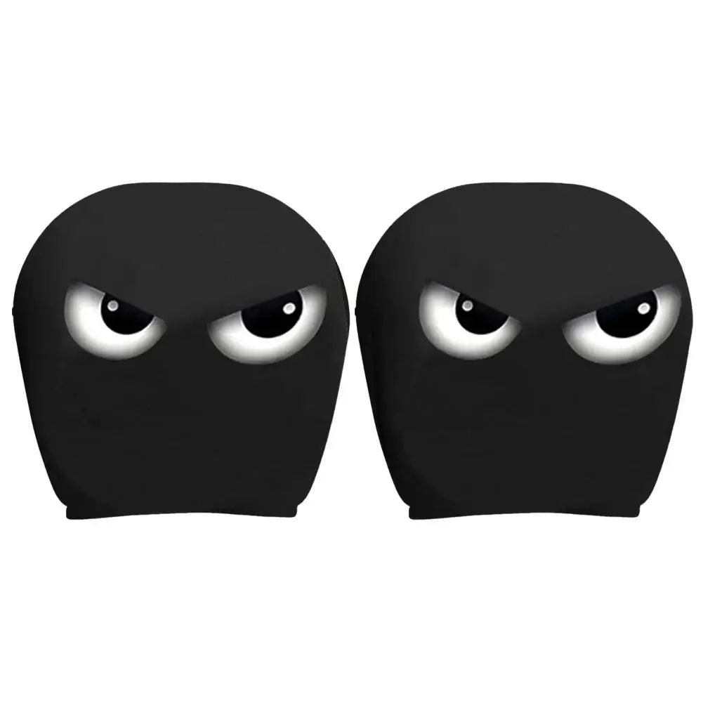 2X Funny Car Headrest Covers, Cartoon Eyes Car Seat Head Rest Protector Auto Front Seat Rest Decoration