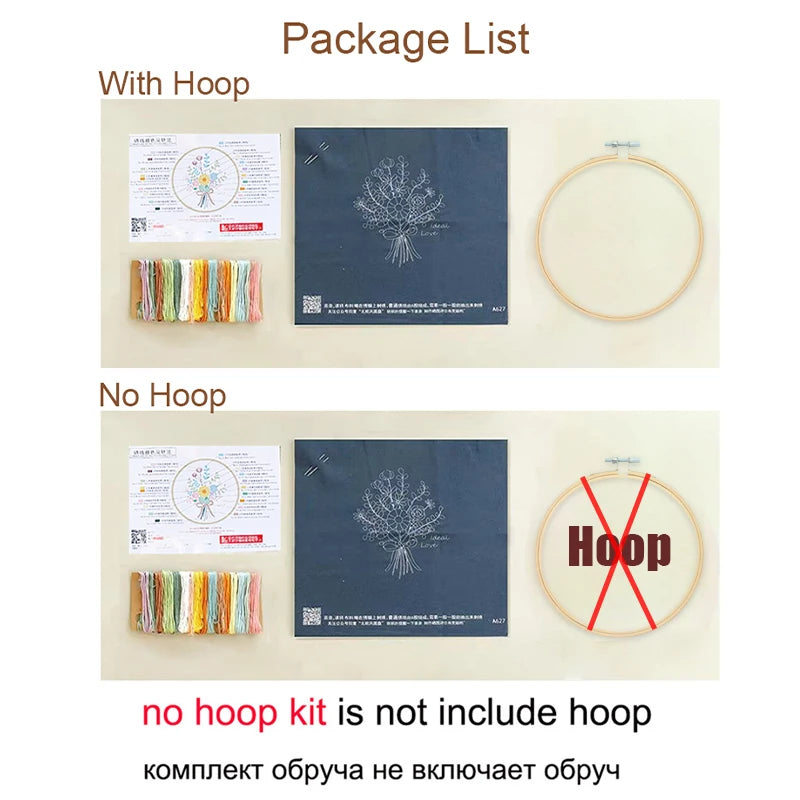 Embroidery Kit for Handmade Needlework, Stitching Practice & Creative Gifts