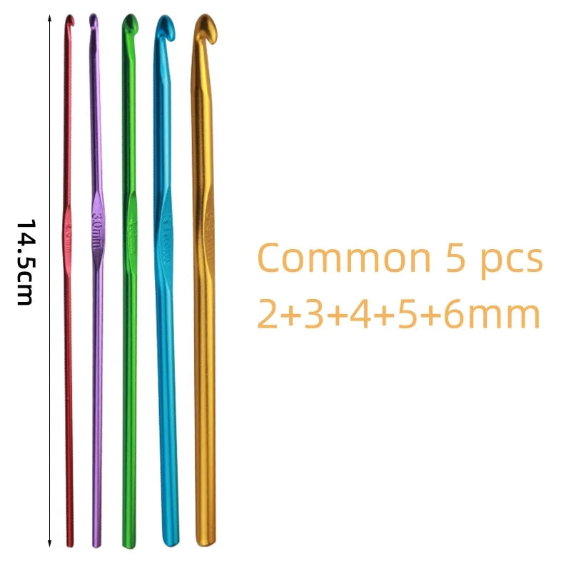 Crochet Hook Set, Colorful Aluminum for Dolls, Sweaters & Handmade Scarves