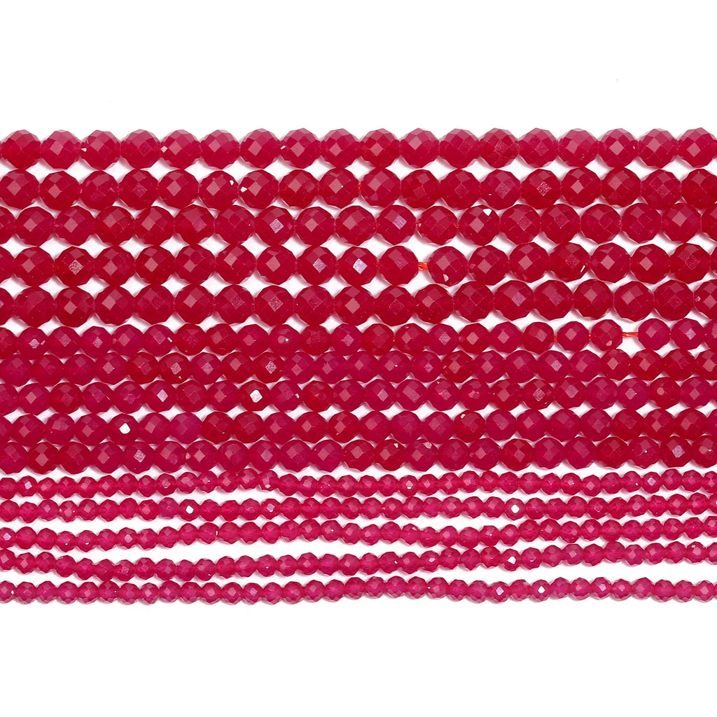 Stone Beads Tiny Faceted Ruby Corundum-Style Round for DIY Jewelry Making
