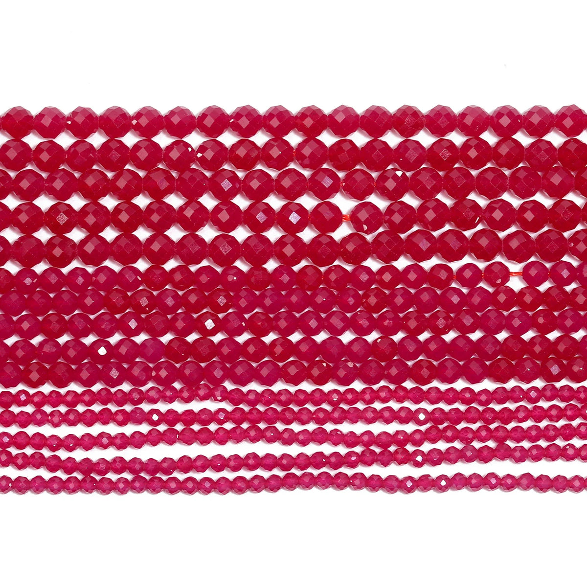 Stone Beads Tiny Faceted Ruby Corundum-Style Round for DIY Jewelry Making