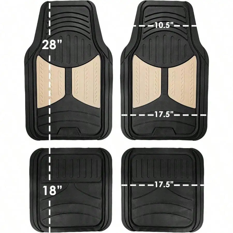 Automotive Floor Mats - 4 Heavy Duty Pink Rubber For Cars Universal Fit Full Set