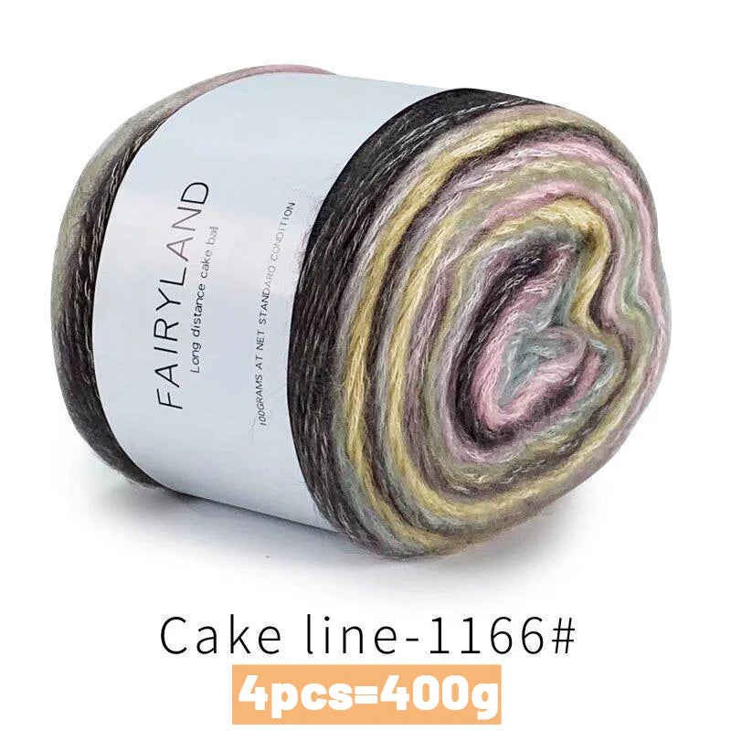 Yarn, Rainbow Gradient Cake for Handmade Sweaters, Scarves & Winter Hats