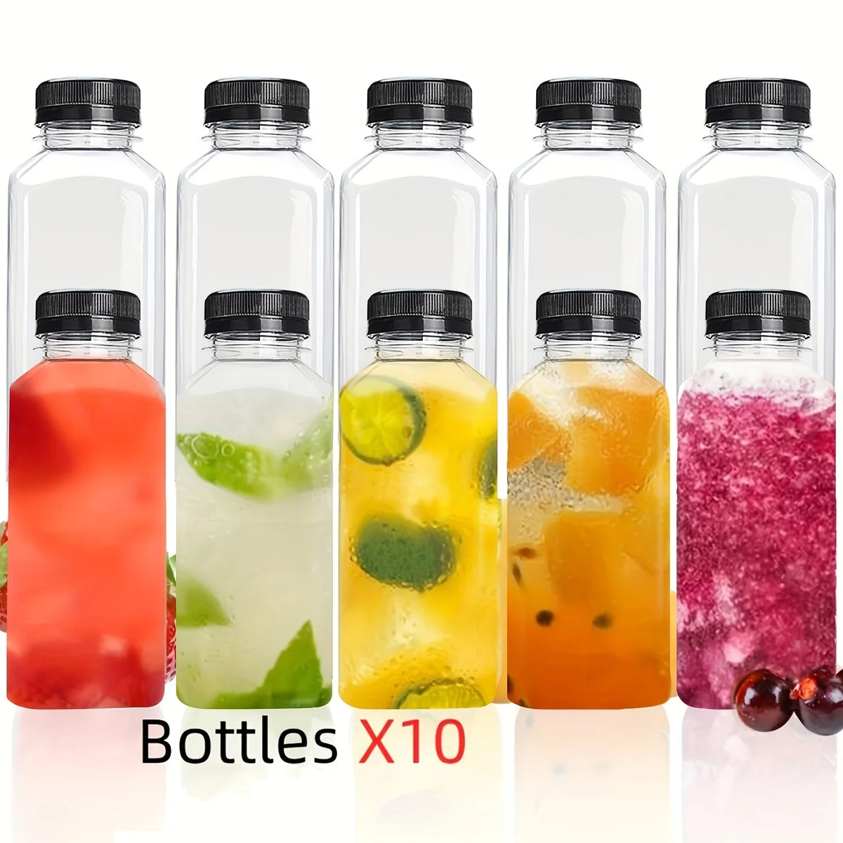Bottles Empty Clear Plastic Bulk Containers 10 Pack