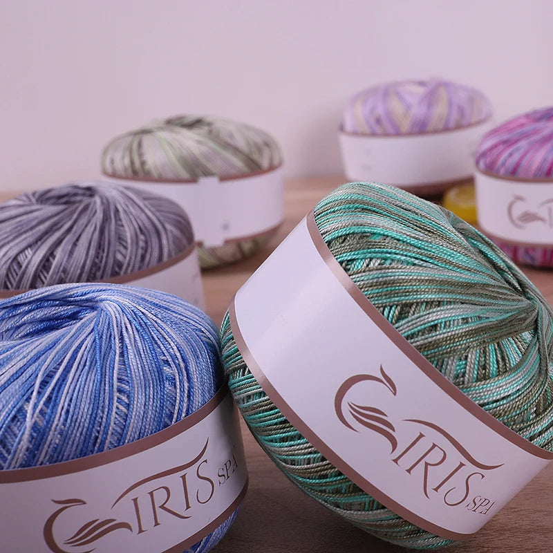 Yarn, Fine Lace with Gradient Colors for Crochet Shawls & Summer Knitwear