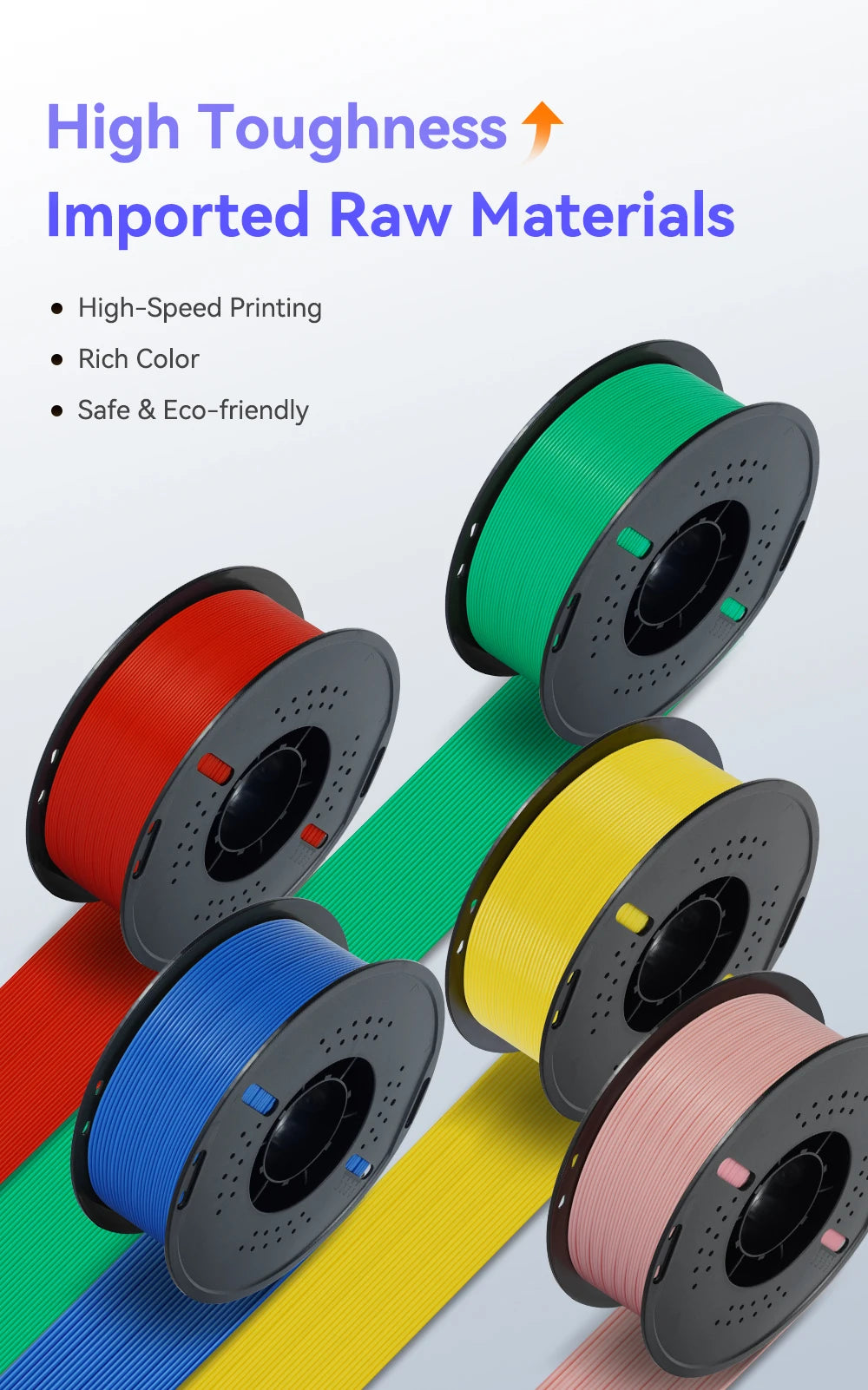 KINGROON 10KG/22LBS Multicolor PLA Filament 1KG/Roll 1.75mm For 3D Printer Material for 3D Printing 3D Printer Filament Free Shipping